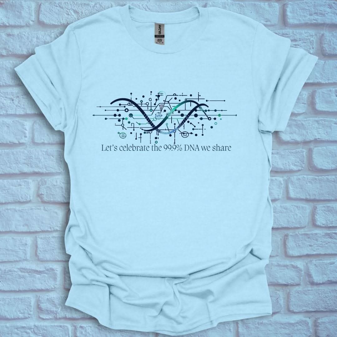 InspiWear -  Celebrate the 99% DNA we share Light Blue / S